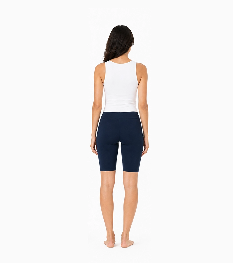Granatowe legginsy damskie Classic z gumą w pasie - obrazek 3