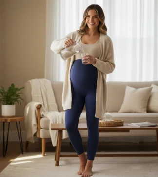 Kryjące legginsy ciążowe, granatowe Exclusive Bensini®