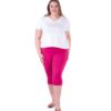 Amarantowe legginsy RYBACZKI plus size