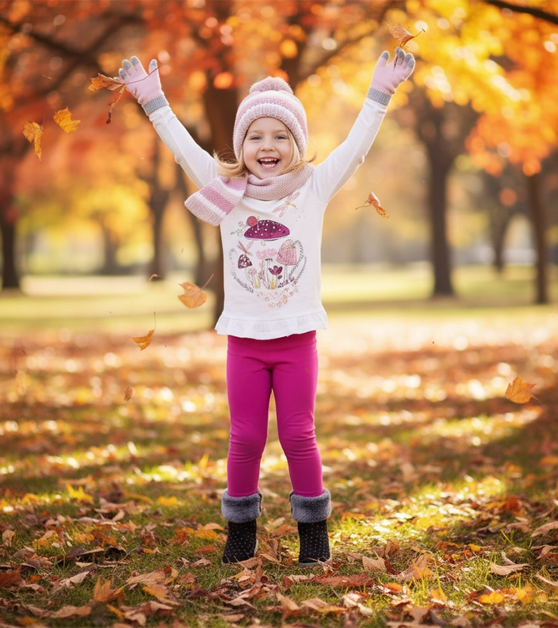 Ocieplane legginsy dziewczęce w kolorze amarantowym Bensini