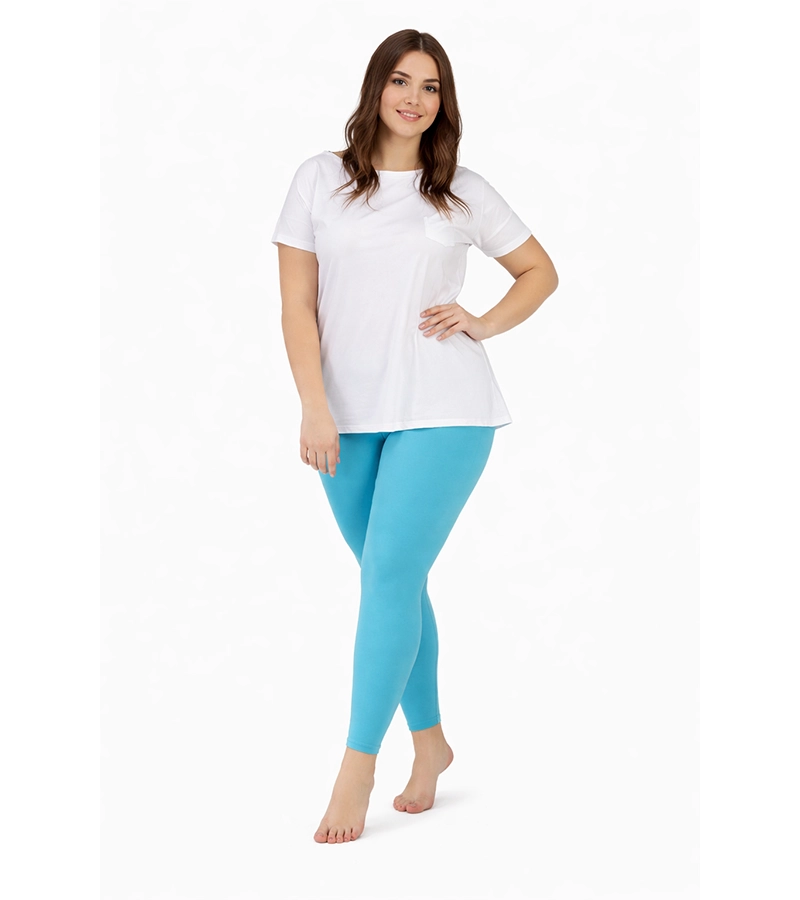 legginsy damskie turkusowe plus size bensini