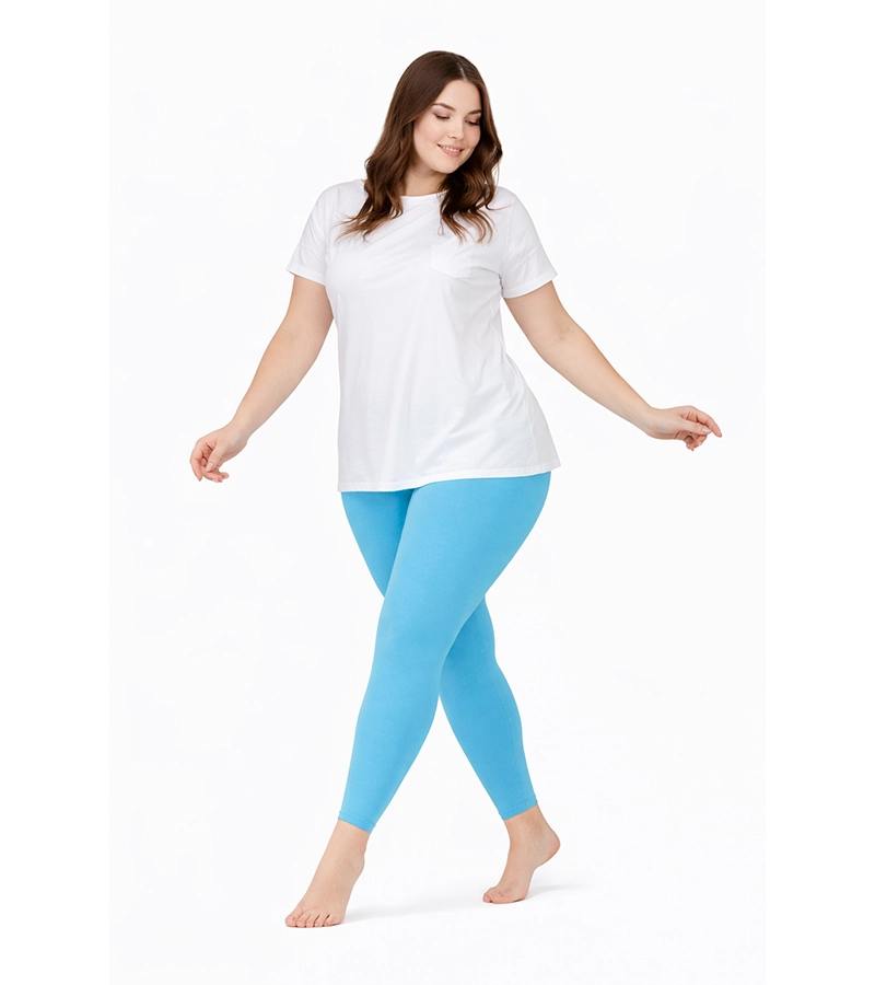 legginsy damskie turkusowe plus size bensini