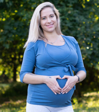 Bluzka ciążowa i do karmienia Rosalia w kolorze indygo Bensini