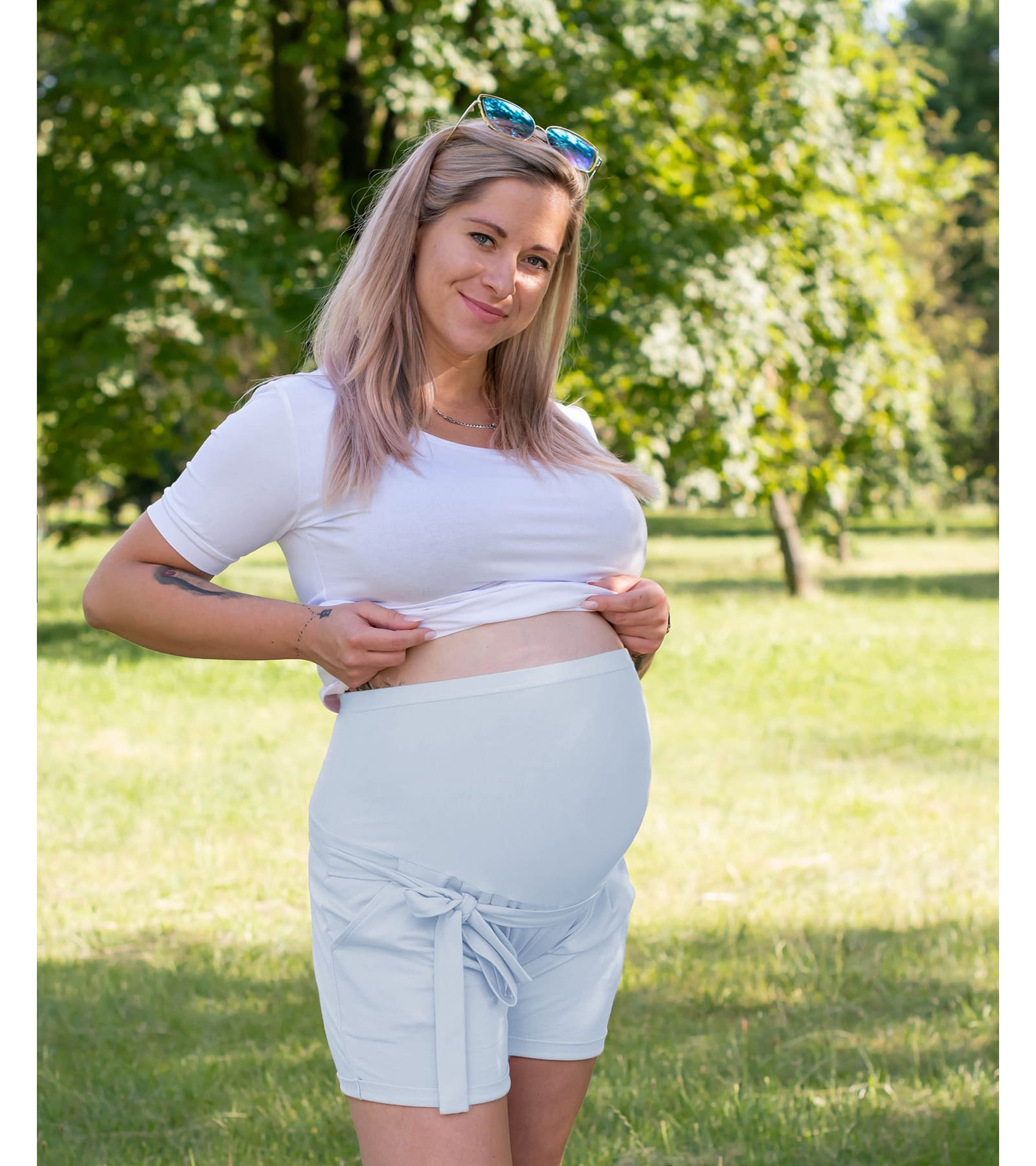 Krótkie szorty spodenki ciążowe Mila Bensini
