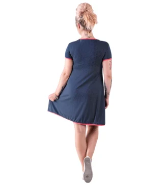 Granatowa Sukienka ciążowa Stella w Drobny Maczek