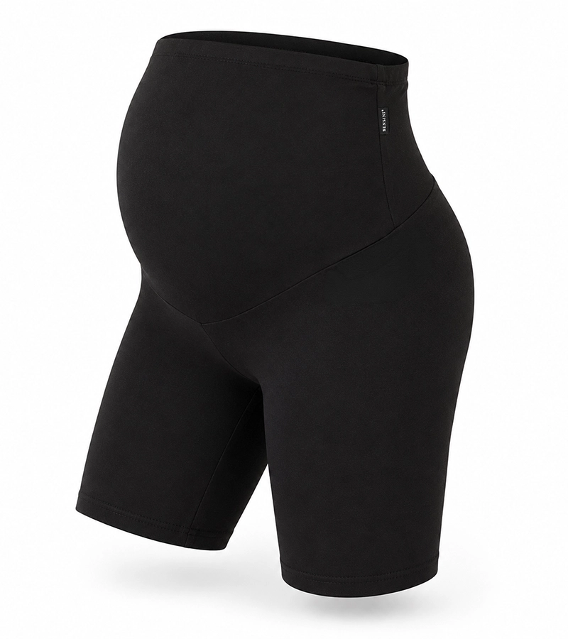Krótkie legginsy ciążowe kolarzówki czarne Bensini®