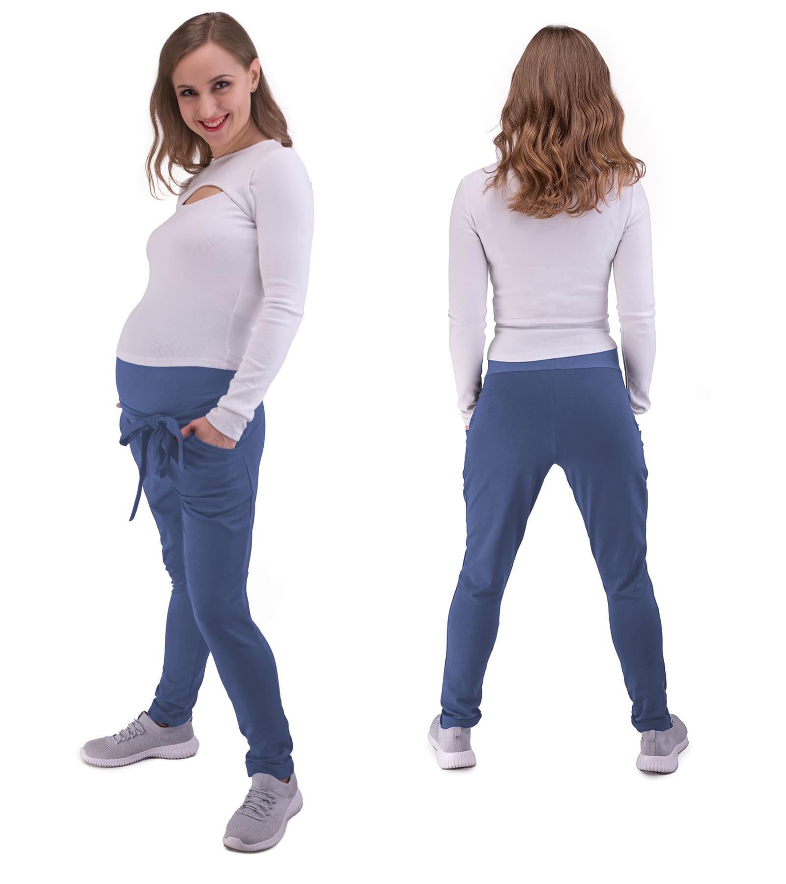 Spodnie dresowe ciążowe Mila w kolorze indygo Bensini