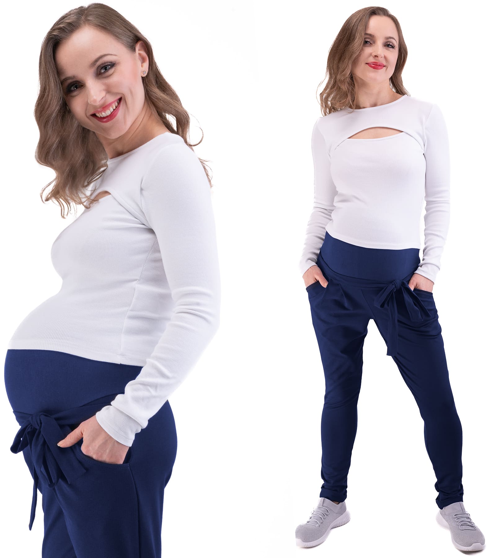 Spodnie dresowe ciążowe Mila w kolorze granatowe Bensini