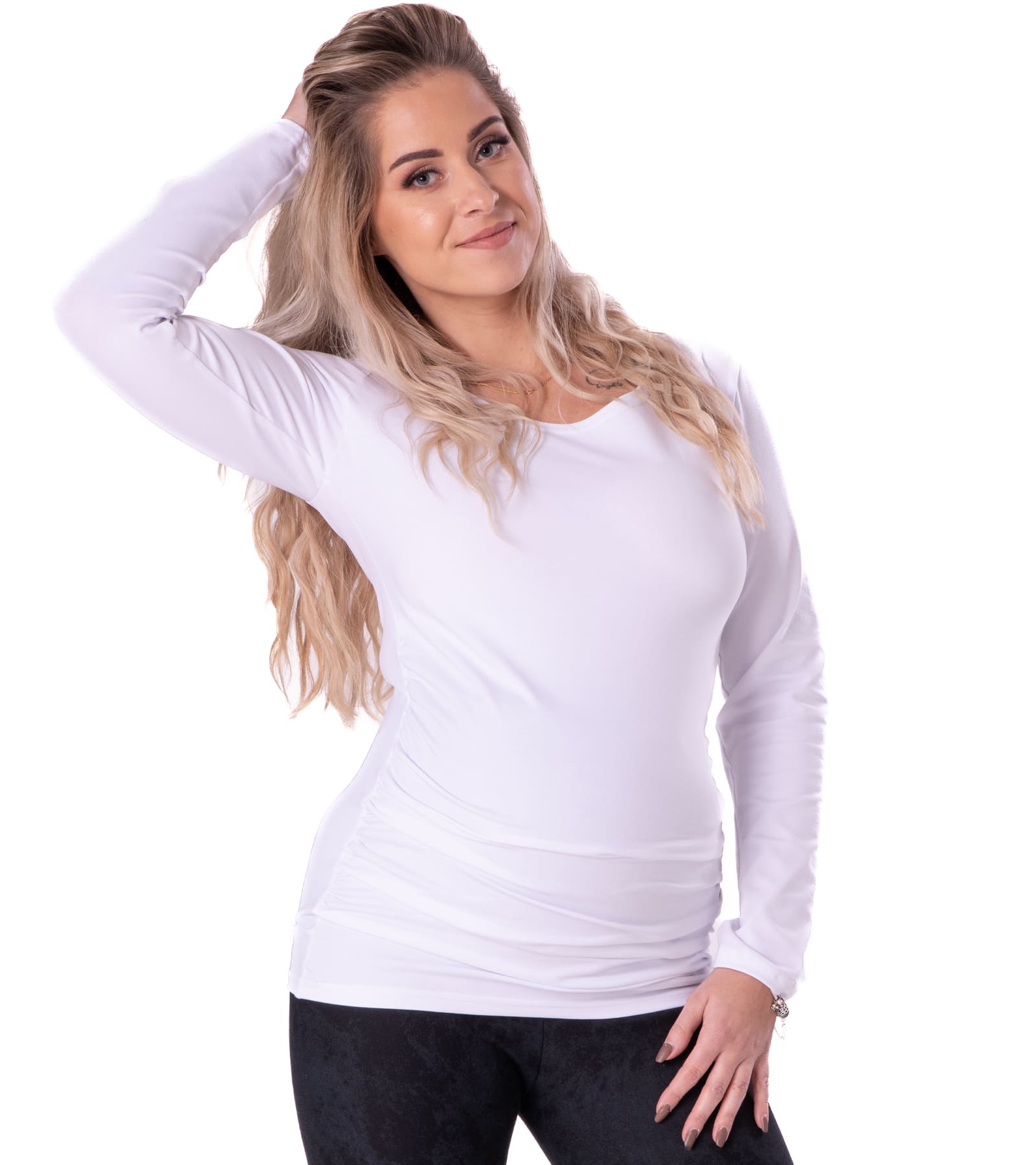 Biała bawełniana koszulka t-shirt ciążowy Polina