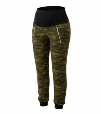Ocieplane spodnie dresowe ciążowe Canaria moro zielone Bensini®