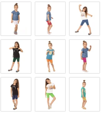 Krótkie legginsy dziecięc, dziewczęce w kolorach: białe, czerwone, indygo, zielone, morela, amarant, granatowe, limonka, musztarda