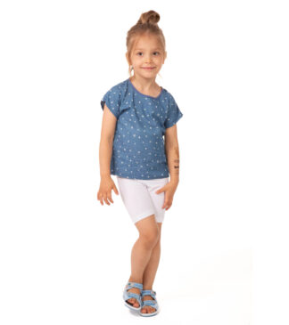 Krótkie legginsy dziecięce bawełniane odcieniu białe