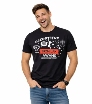 T-shirt męski dla przyszłego taty - Ojcostwo? Brzmi jak awans