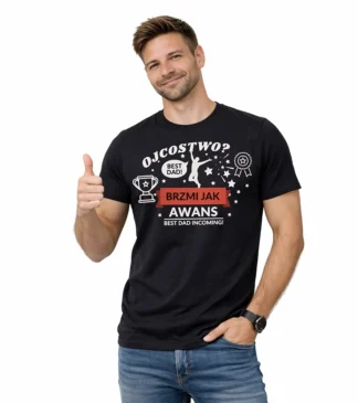 T-shirt męski dla przyszłego taty - Ojcostwo? Brzmi jak awans