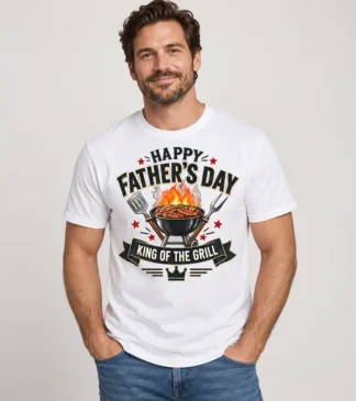 T-shirt męski na Dzień Ojca „King of the Grill” – Happy Father’s Day