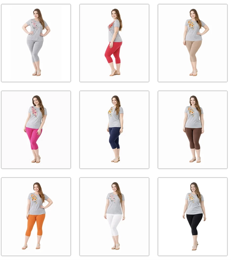 Rybaczki legginsy Plus Size szary, czerwony, camel, amarant, granat, brąz, orange, białe, czarne Bensini.