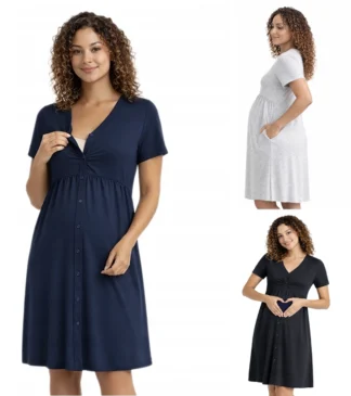 Koszula nocna ciążowa, do porodu i karmienia Maven - 3 kolory