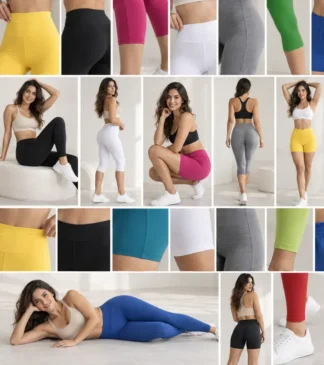 Kolorowy MIX legginsów damskich 3-pack