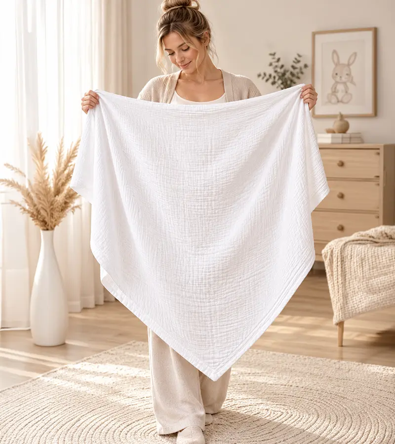 Kocyk muślinowy 120×120 cm – personalizowany nadruk