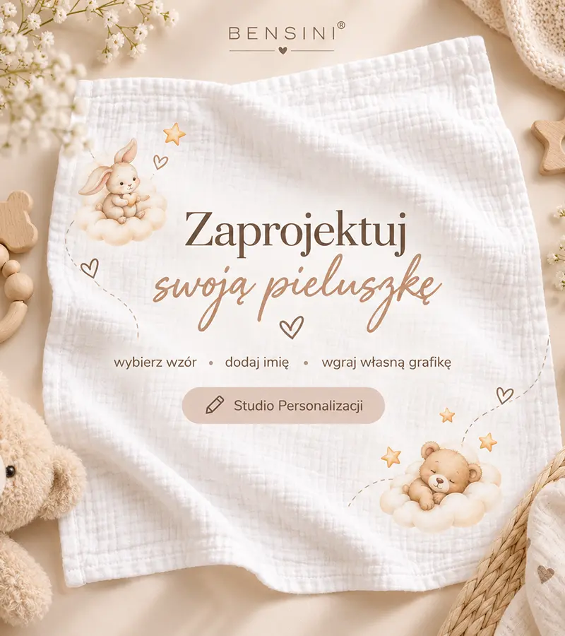Personalizowana pieluszka muślinowa BENSINI