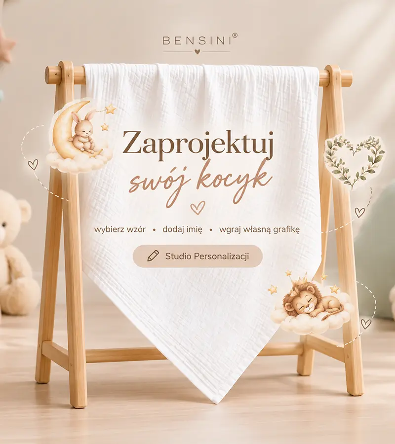 Personalizowany kocyk muślinowy BENSINI